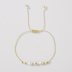 Белый Нефрит Браслеты из натурального белого нефрита и латунных бусин, плетеные для женщин., круглые, с пластиковой имитационной жемчужиной, 11.02 дюйм (28 см)