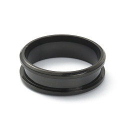 Черный 201 Нержавеющая сталь рифленая кольцевая рифленая, кольцевой сердечник, для изготовления инкрустации, электрофорез черный, размер США 12 3/4 (22 мм)