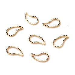 Real 24K Gold Plated Brass Linking Rings, Long-Lasting Plated, Cadmium Free & Lead Free, Teardrop, Real 24K Gold Plated, 9x5x1mm, Inner Diameter: 7x3.5mm