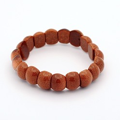 Goldstone Synthetische ovale Perlenarmbänder aus Goldstein, 55~60 mm