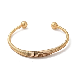 Золотой 304 браслет из нержавеющей стали с открытой манжетой, женский браслет из проволочной обмотки, золотые, внутренний диаметр: 2-1/2 дюйм (6.5 см)