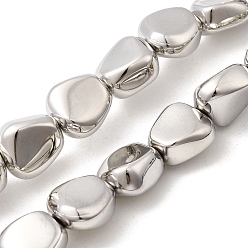 с Платиновым Покрытием Стеклянные бусины с гальваническим покрытием , твист, с покрытием платиным, 11~11.5x10.5x6.5 мм, отверстие : 1 мм, около 36 шт / нитка, 15.75'' (40 см)