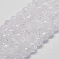 Crackle Quartz Natural Crackle Quartz Beads Strands, Round, 14mm, Hole: 1mm, about 25pcs/strand, 14.9 inch~15.1 inch