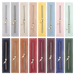 Couleur Mélangete 16pcs 16 accessoires de vêtement de couleurs, composant de fermeture à glissière, simili cuir avec tirette de fermeture éclair en PVC, rectangle, couleur mixte, 270x58x2~8.5mm, 1 pc / couleur