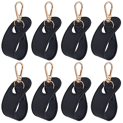 Черный 8шт. зажим для шляпы из искусственной кожи, зажим для хранения шляп, с металлическими застежками, чёрные, 183 мм