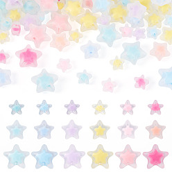 (52) Непрозрачная лаванда 150шт 3 стили матовые прозрачные акриловые бусины, бусина в бусине, звезда, разноцветные, 12~18.5x11.5~20x7~11.5 мм, отверстие : 2~3 мм, 50 шт / стиль