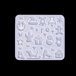 Снеговик Новогодняя тема diy кулон силиконовые формы, формы для литья смолы, белые, снеговик, 109x120 мм