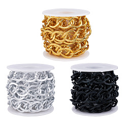 (52) Непрозрачная лаванда 2m 3 цвета алюминиевые витые цепи цепи для панциря, несварные, с катушкой, разноцветные, 20x15x1.8 мм, 2 м / цвет
