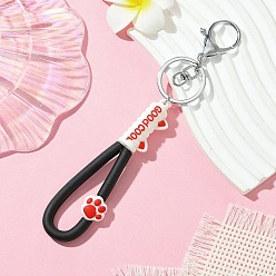 Черный Брелок из ПВХ и сплава железа с застежкой-клешней в виде кошачьей лапы, чёрные, 180 мм