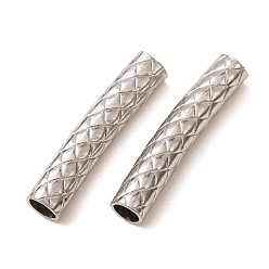 Couleur Acier Inoxydable 304 inoxydable perles de tubes d'acier, couleur inox, 30.5x6.5x6mm, Trou: 4.5mm
