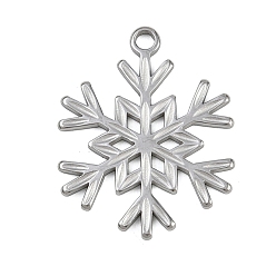 Нержавеющая Сталь Цвет 304 подвески из нержавеющей стали, прелести снежинки, цвет нержавеющей стали, 33.5x27x1.7 мм, отверстие : 2.7 мм
