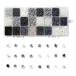 (52) Непрозрачная лаванда 600 g 24 раскрашивает стеклянный бисер, круглые, разноцветные, 6/0, 4~5x2.5~4.5 мм, отверстие : 1.2~1.5 мм, 25 г / цвет