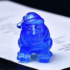 Опал Резные фигурки собак из опалита, для украшения рабочего стола домашнего офиса, 40 мм