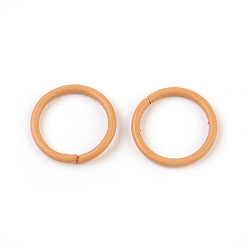 Orange Iron Jump Rings, Open Jump Rings, Orange, 18 Gauge, 10x1mm, Inner Diameter: 8mm