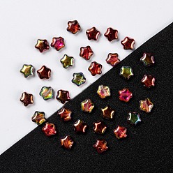 Dark Goldenrod Czech Glass Beads, Star, Dark Goldenrod, 6x6x3mm, Hole: 0.8mm, about 680pcs/bag, net weight: 95~100g/bag