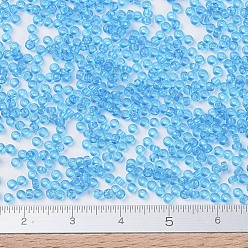 (RR148D) Transparent Dark Aqua MIYUKI Round Rocailles Beads, Japanese Seed Beads, (RR148D) Transparent Dark Aqua, 11/0, 2x1.3mm, Hole: 0.8mm, about 1100pcs/bottle, 10g/bottle