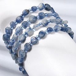 Cyanite Bracelets en perles de kyanite naturelle, bracelets élastiques, Grade a, diamètre intérieur: 2.17 pouce (5.5 cm), perle: 4.5~13x4~8.5x3~6 mm