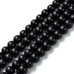 Black Onyx Бусины из натурального черного оникса, окрашенная и подогревом, матовые, круглые, 6 мм, отверстие : 2 мм, около 65 шт / нитка, 14.17 дюйм (36 см)