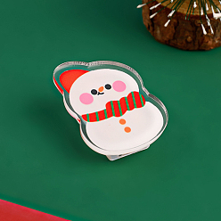 Snowman Plastic Spring Clips, Christmas Theme, for Ticket, Note, Photo, Snack Bags, Office School Supplies, Snowman Pattern, 33x27mm