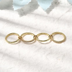 Настоящее золото 18K Латунные микро проложить пальцев кольца кубического циркония, штабелируемые кольца, стойки покрытие, долговечный, без кадмия и без свинца, реальный 18 k позолоченный, 1.5 мм, размер США 7 1/4 (17.5 мм)