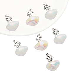 Дом Подвески из смолы на хэллоуин, с фурнитурой сплавочной платины тон, дом, 26x20 мм