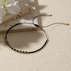 Black Onyx Браслеты из натуральных черных ониксовых бусин, сплетенные из бусин., украшения из стеклянного бисера для женщин, 11.02 дюйм (28 см)