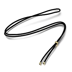 Black 2.5MM Adjustable Braided Nylon Cords Necklace Making, with Golden Brass Finding, Black, 27.56 inch(70cm)