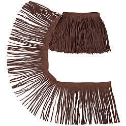 Кокосово-Коричневый 1лента из замшевой ткани с кисточками, для аксессуаров для одежды, украшение подарка, кокосового коричневый, 5-7/8 дюйм (150 мм), около 2.19 ярдов (2 м) / шт