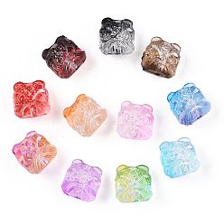 Mixed Color Acrylic Beads, Lion Heads, Mixed Color, 13.5x13x12.5mm, Hole: 2mm