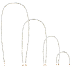 Морская Ракушка 4 шт. 4 стили пластиковые цепочки для сумок с круглыми бусинами, имитирующими жемчуг, с застежками золотой тон сплава, аксессуары для изготовления кошельков, цвет морской раковины, 307~1200 мм, 1 шт / стиль