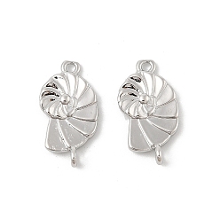 Платина Подвески из латуни, без кадмия и без свинца, Ссылки в форме ракушки, платина, 20x11x3.5 мм, отверстие : 1.5 мм