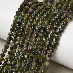 Турмалин Бусы из натурального зеленого турмалина, граненые, круглые, 3.5 мм, отверстие : 0.6 мм, около 119~120 шт / нитка, 15.24''~15.47" (38.7~39.3 см)