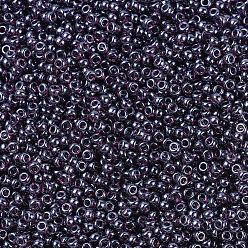 (RR170) Transparent Dark Smoky Amethyst Luster MIYUKI Round Rocailles Beads, Japanese Seed Beads, (RR170) Transparent Dark Smoky Amethyst Luster, 11/0, 2x1.3mm, Hole: 0.8mm, about 1100pcs/bottle, 10g/bottle