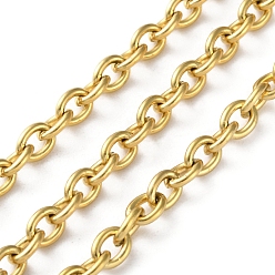 Настоящее золото 18K 304 из нержавеющей стали цепи Роло, несварные, с катушкой, ионное покрытие (ip), реальный 18 k позолоченный, 8x6x1.5 мм, около 32.81 футов (10 м) / рулон