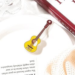 Желтый Акриловые заколки для волос в виде гитары из кожи аллигатора, аксессуары для волос для женщин и девочек, желтые, 60x20x10 мм