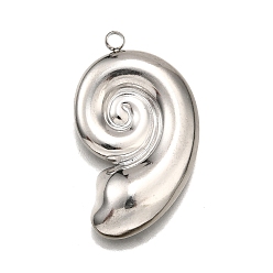 Нержавеющая Сталь Цвет 304 подвески из нержавеющей стали, очарование раковины, анти-тускнение, цвет нержавеющей стали, 30x17.5x4 мм, отверстие : 1.6 мм