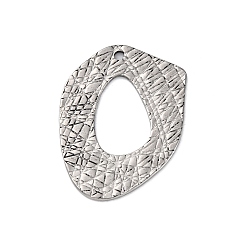 Античное Серебро 304 подвески из нержавеющей стали, , шарм неправильной овальной формы, античное серебро, 32x24x1.5~2 мм, отверстие : 1.5 мм