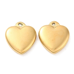 Настоящее золото 18K Ионное покрытие (ip) 316l подвески из хирургической нержавеющей стали, без никеля , шарма сердца, реальный 18 k позолоченный, 18x16x4.5 мм, отверстие : 1.6 мм