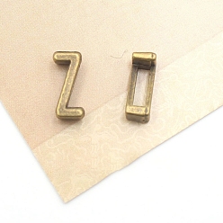 Letter Z Тибетский стиль сплава Silde амулеты, Письмо ~ Z, античная бронза, Письмо Z, 11x5x4 мм, отверстие : 7x2 мм