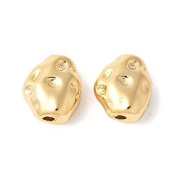 Настоящее золото 18K Самородки латунные бусины, стойки покрытие, прочное покрытие, без никеля , реальный 18 k позолоченный, 8x7x4 мм, отверстие : 1.2 мм