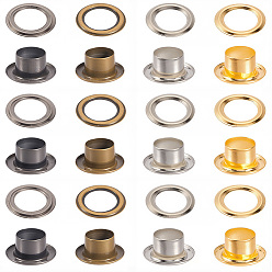 (52) Непрозрачная лаванда 200 наборы 4 цвета железные люверсы люверсы фурнитура, с шайбами, сменный пакет для ремонта сумки, разноцветные, 9x4 мм, внутренний диаметр: 6 мм, 50 шт / комплект