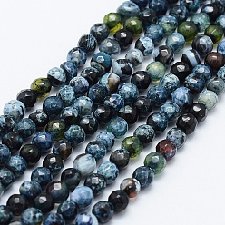 (52) Непрозрачная лаванда Природный агат бисер нитей, окрашенная и подогревом, круглые, граненые, разноцветные, 4 мм, отверстие : 0.5 мм, около 92 шт / нитка, 14.57 дюйм (37 см)