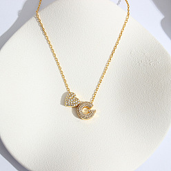 Letter G Ожерелья с подвеской в виде сердца из латуни с микропаве из прозрачного кубического циркония, золотые, Буква G, 16.14 дюйм (41 см)