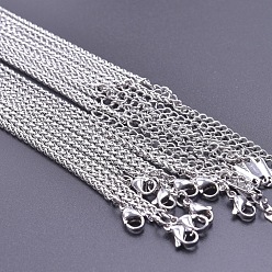 Нержавеющая Сталь Цвет 2.5мм 304 ожерелья из нержавеющей стали с цепочкой из пшеницы, цвет нержавеющей стали