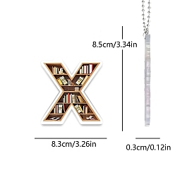 Letter X Подвесные украшения для книжной полки в форме акриловых букв, для дома, автомобиля, сумки, подвесные украшения, Письмо X, 85x83 мм