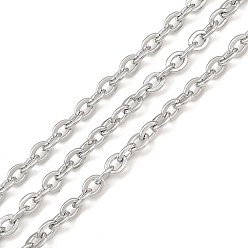 Нержавеющая Сталь Цвет Устойчивы к потускнению 304 цепи из нержавеющей стали, несварные, с катушкой, Плоско-овальные, цвет нержавеющей стали, 4x3x0.6 мм, около 32.8 футов (10 м) / рулон