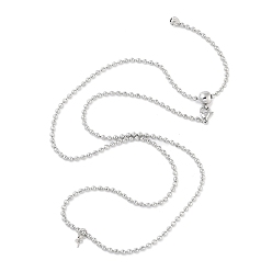 Платина Латунь мяч цепи ожерелье решений, за половину пробурено бисера, без кадмия, без никеля и без свинца, платина, 23.78 дюйм (60.4 см)