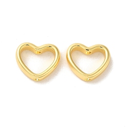 Real 18K Gold Plated Brass Bead Frames, Heart, Real 18K Gold Plated, 11x12.5x3mm, Hole: 1.3mm
