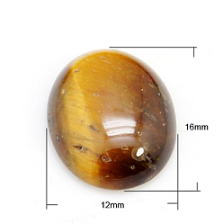 Тигровый глаз Кабошоны из камня, овальные, природных тигровый глаз, 16x12x5 мм