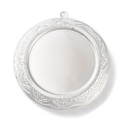 Серебро Стойка для латуни, долговечный, без свинца и без кадмия, плоский круглый с рисунком в виде ромбов, серебряные, 48x44.5x9.5 мм, отверстие : 1.8 мм, внутренний диаметр: 30 мм